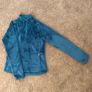 North Face Quarter Zip Blue Fleece Pullover